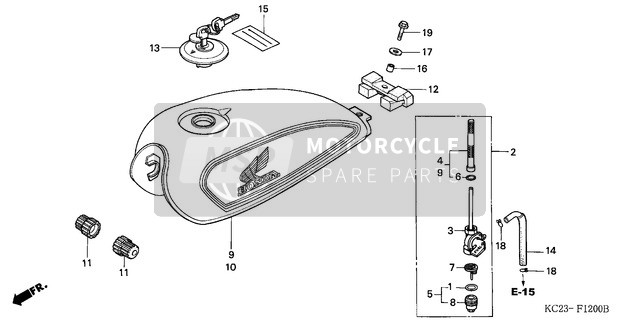 Honda CM125C 1992 Depósito de combustible para un 1992 Honda CM125C